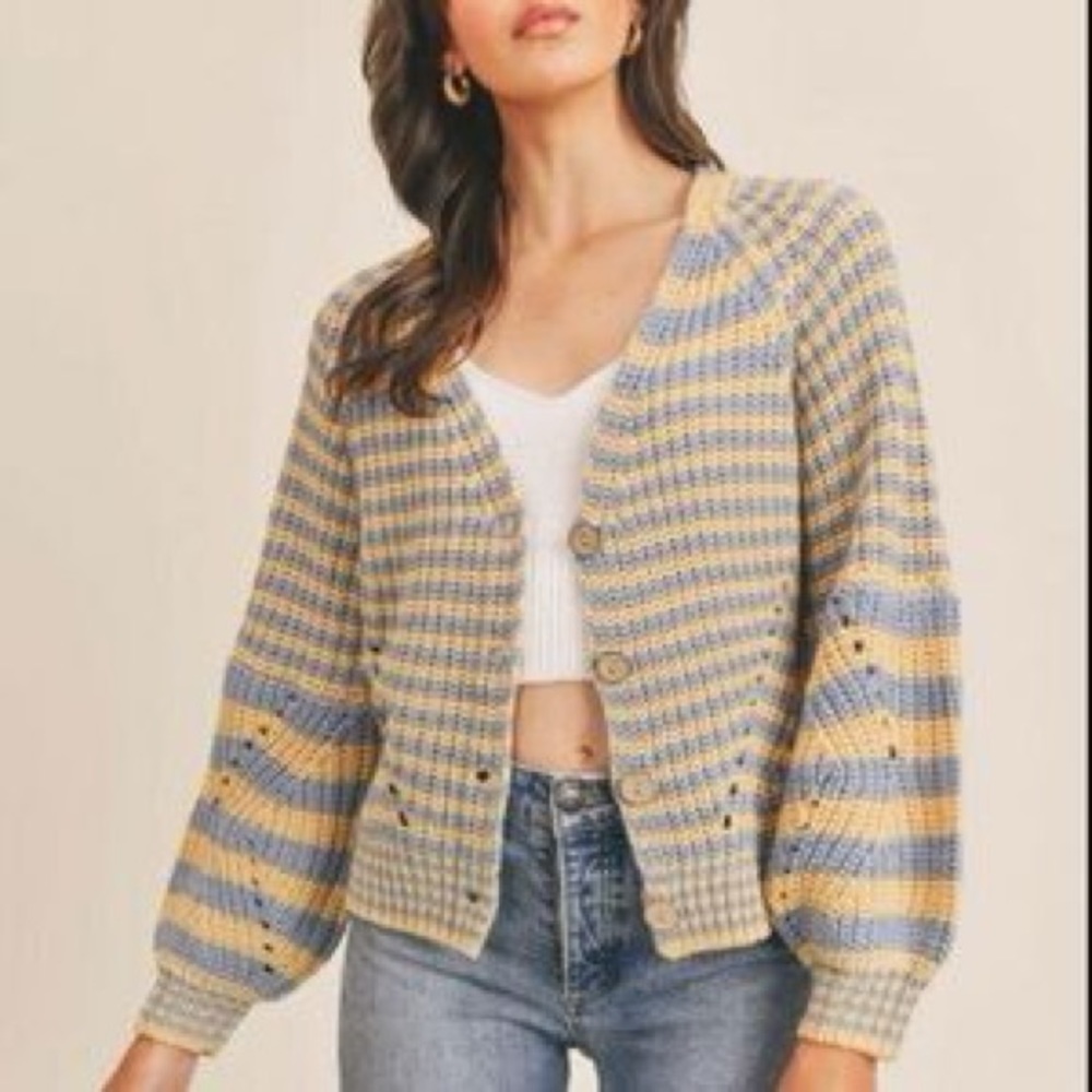 Lush Striped Sweater, Size L